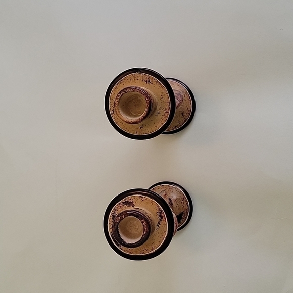 VINTAGE AFRICAN SOAPSTONE CANDLE HOLDER SET, HANDRAFTED - Picture 3 of 7